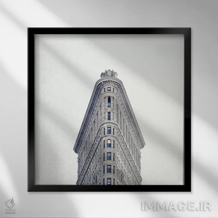 تابلو فلت آیرون (ساختمان معروف نیویورک) اثر کارولین مینت - نمای قابدار مشکی