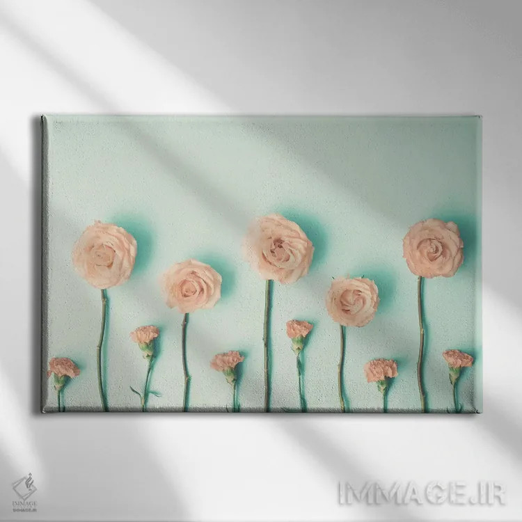 تابلو گلهای در حال رشد اثر کارولین مینت - نمای روبهرو روی دیوار