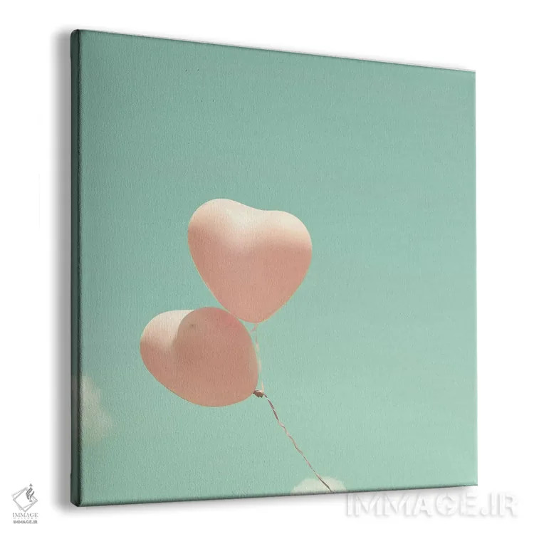 تابلو بادکنکهای قلبی در آسمان اثر کارولین مینت - نمای پرسپکتیو محصول