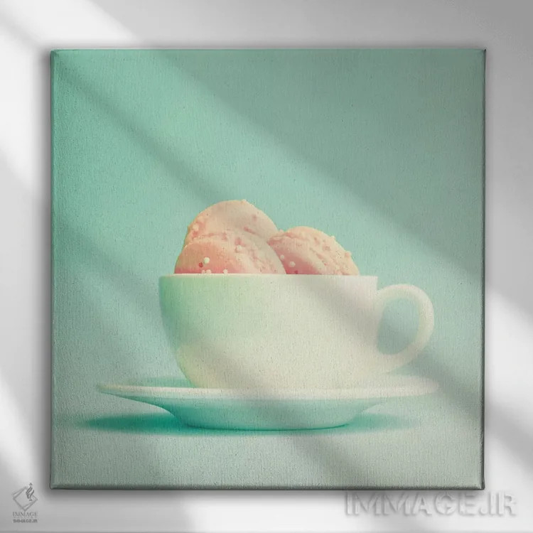 تابلو نعنا و رز اثر کارولین مینت - نمای روبهرو روی دیوار