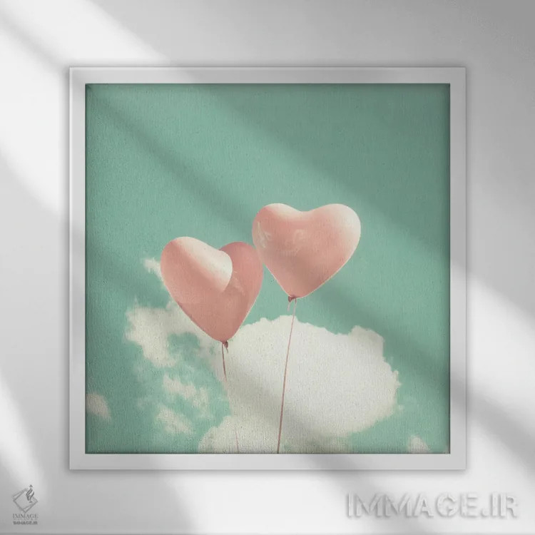 تابلو قلبهای دوستداشتنی اثر کارولین مینت - نمای قابدار سفید