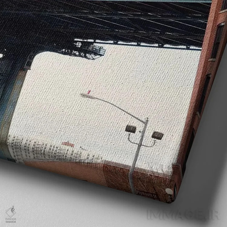 تابلو پل منهتن اثر کارولین مینت - نمای نزدیک بافت بوم