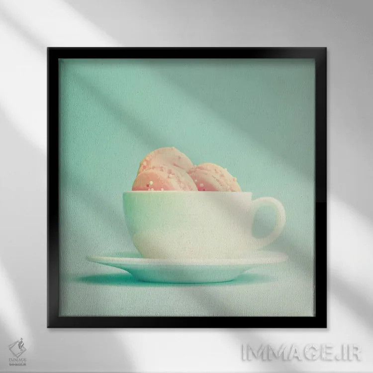 تابلو نعنا و رز اثر کارولین مینت - نمای قابدار مشکی