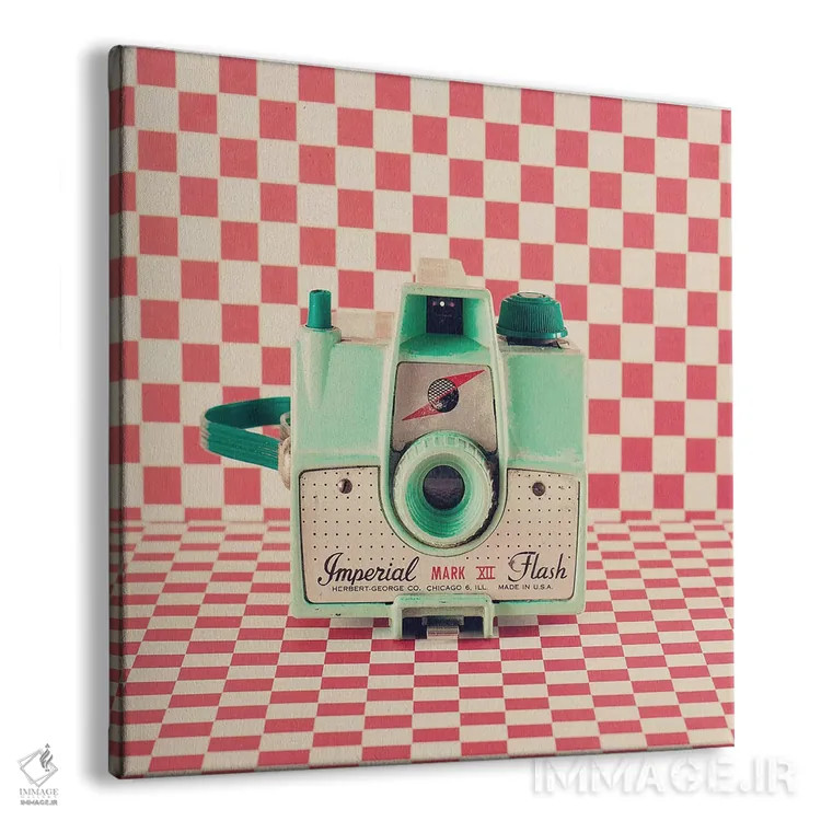 تابلو دوربین رترو نعناعی اثر کارولین مینت - نمای پرسپکتیو محصول