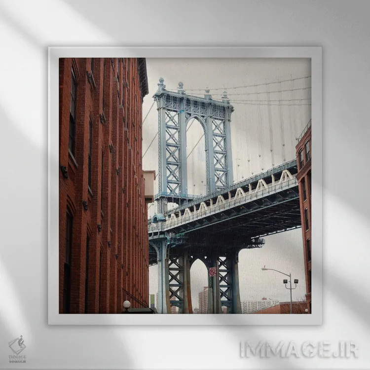 تابلو پل منهتن اثر کارولین مینت - نمای قابدار سفید