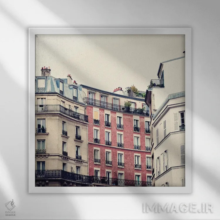 تابلو مونمارتر (محلهٔ پاریس) اثر کارولین مینت - نمای قابدار سفید