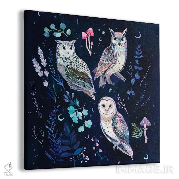 تابلو جغدهای شب اثر کلارا مکآلیستر - نمای پرسپکتیو محصول