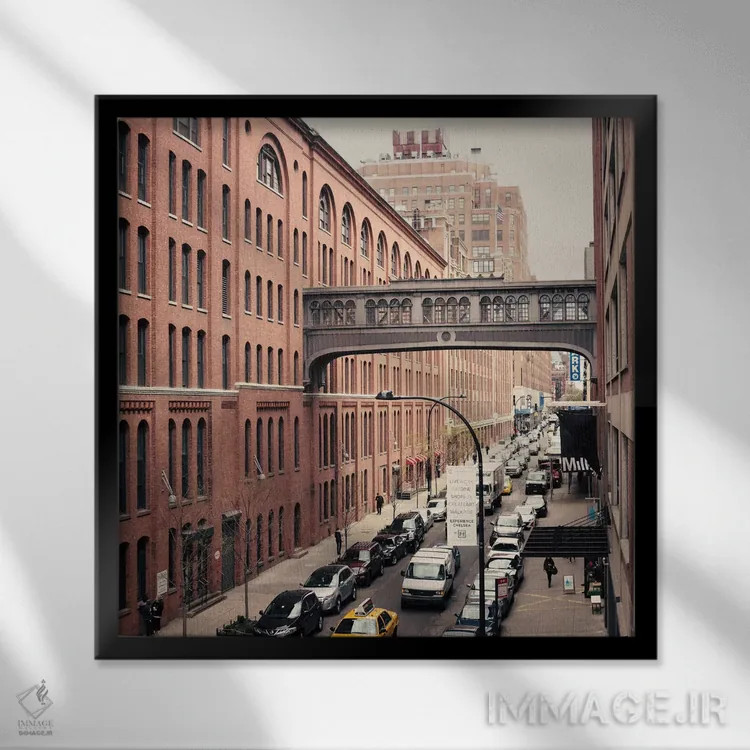 تابلو چلسی نیویورک اثر کارولین مینت - نمای قابدار مشکی