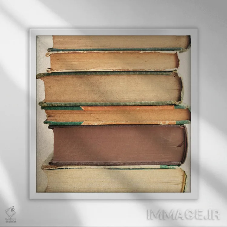 تابلو کتابهای قدیمی اثر کارولین مینت - نمای قابدار سفید