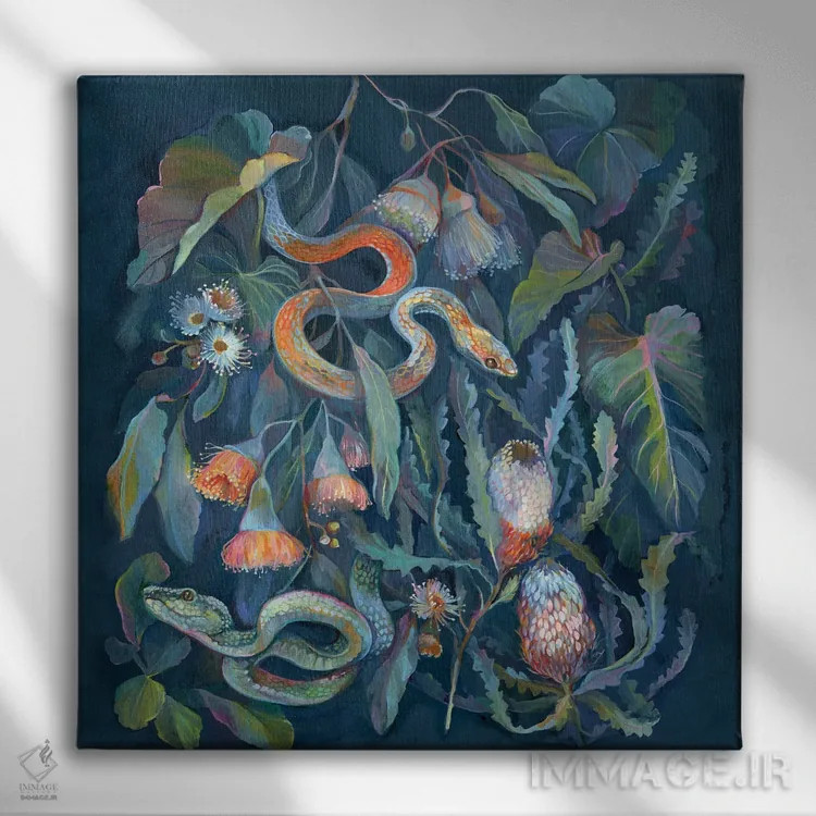 تابلو مارهای گرمسیری اثر کلارا مکآلیستر - نمای روبهرو روی دیوار