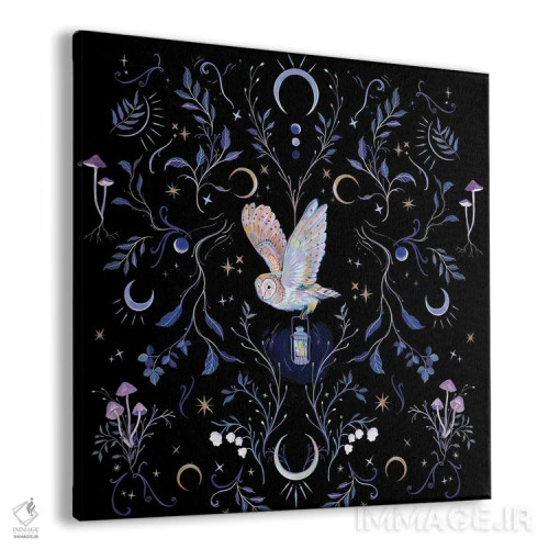 تابلو جغد مهتابی اثر کلارا مکآلیستر - نمای پرسپکتیو محصول