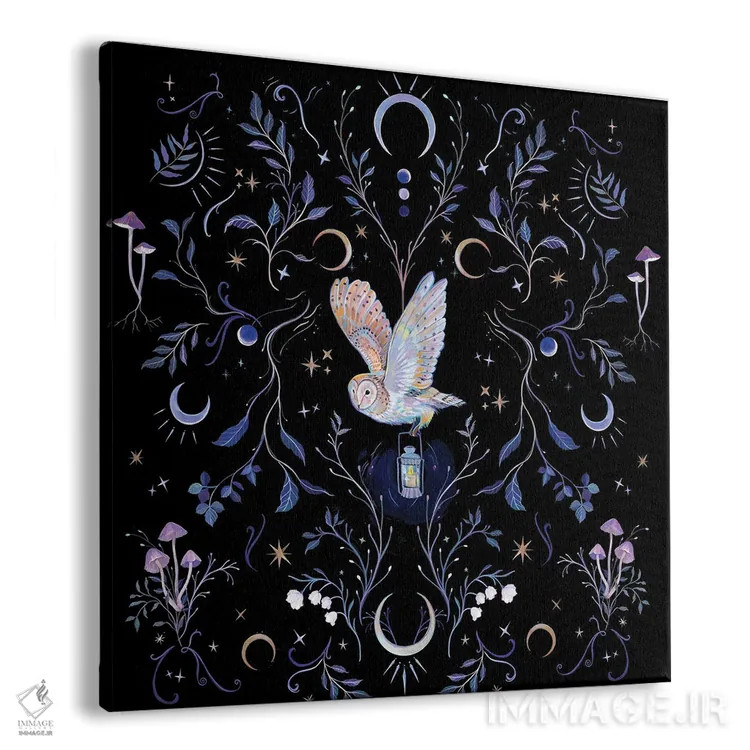 تابلو جغد مهتابی اثر کلارا مکآلیستر - نمای پرسپکتیو محصول