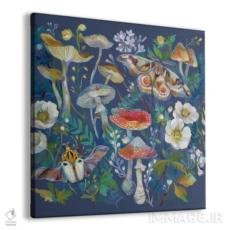 تابلو سوسک، شبپره و قارچ اثر کلارا مکآلیستر - نمای پرسپکتیو محصول