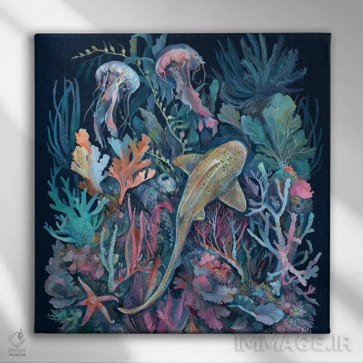 تابلو مرجانها اثر کلارا مکآلیستر - نمای روبهرو روی دیوار