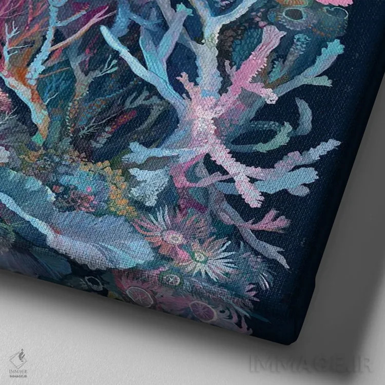 تابلو مرجانها اثر کلارا مکآلیستر - نمای نزدیک بافت بوم