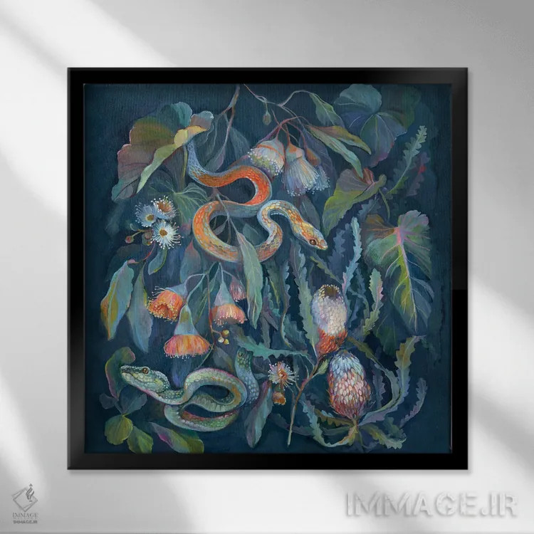 تابلو مارهای گرمسیری اثر کلارا مکآلیستر - نمای قابدار مشکی