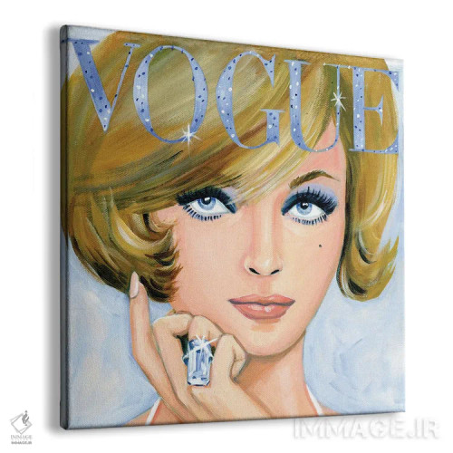 تابلو جلد ووگ با تزئینات قدیمی و درخشان (مد) اثر کتی مینگوس - نمای پرسپکتیو محصول