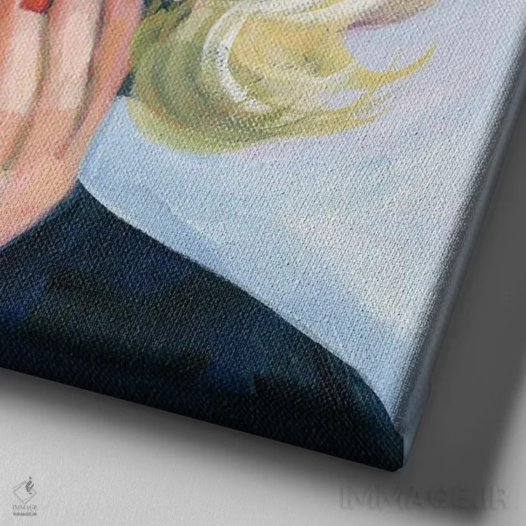 تابلو رویای مرلین (منظور: مرلین مونرو) اثر کتی مینگوس - نمای نزدیک بافت بوم