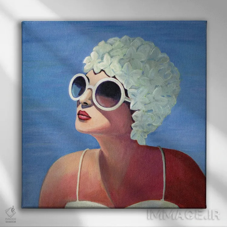 تابلو ویوین برای شنا میرود اثر کتی مینگوس - نمای روبهرو روی دیوار