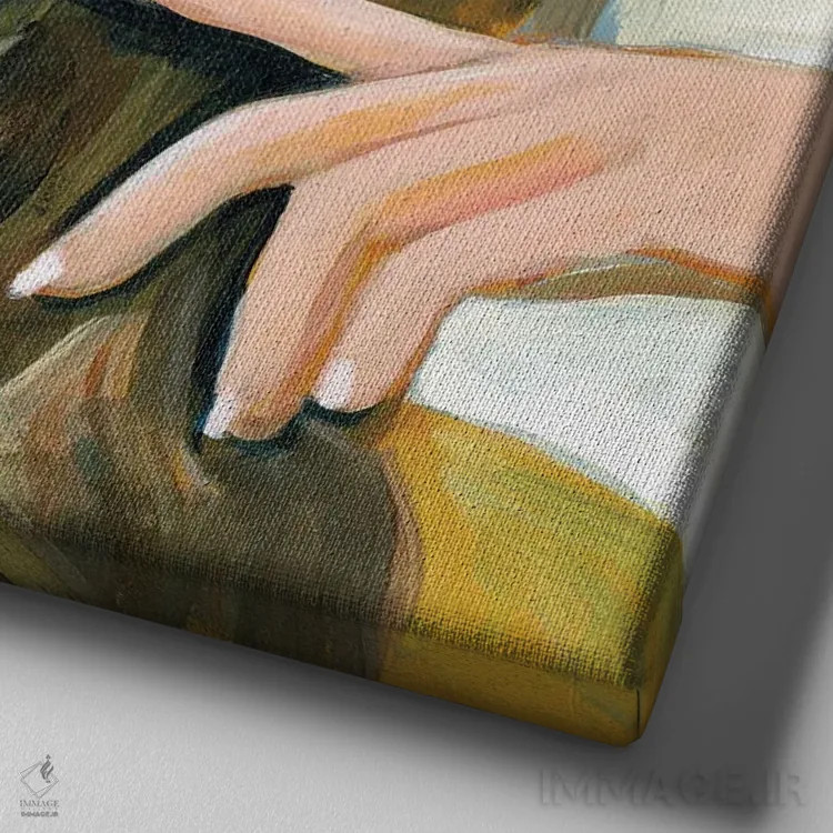 تابلو حال و هوای تابستان اثر کتی مینگوس - نمای نزدیک بافت بوم