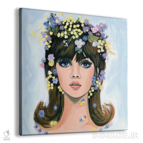تابلو گلها در موهایش اثر کتی مینگوس - نمای پرسپکتیو محصول