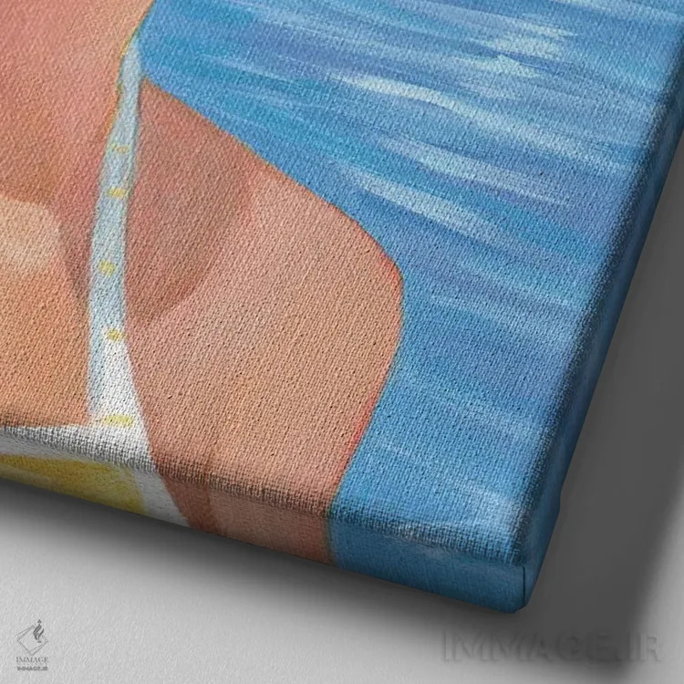 تابلو شنا به سبک قدیمی اثر کتی مینگوس - نمای نزدیک بافت بوم