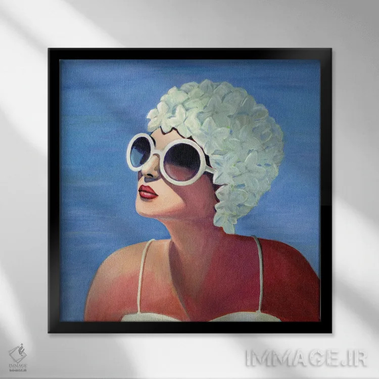 تابلو ویوین برای شنا میرود اثر کتی مینگوس - نمای قابدار مشکی