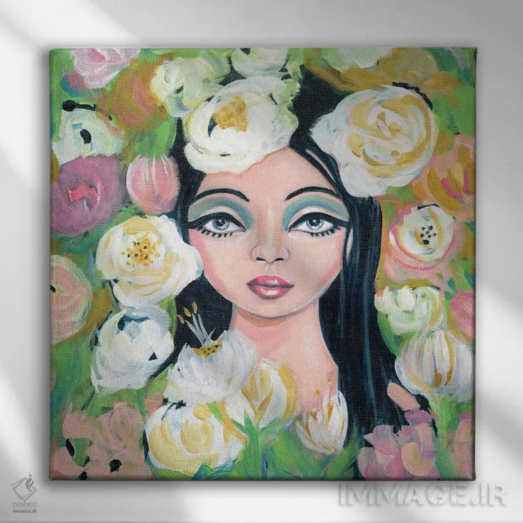 تابلو مزرعه گلها اثر کتی مینگوس - نمای روبهرو روی دیوار