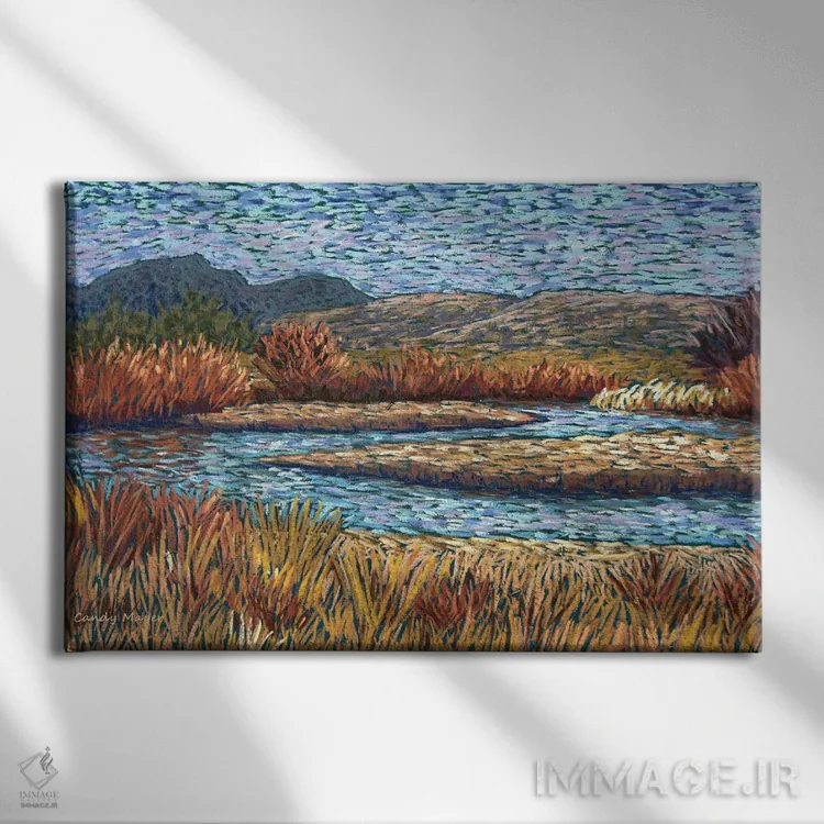 تابلو پاییز کنار رودخانه اثر کندی مایر - نمای روبهرو روی دیوار