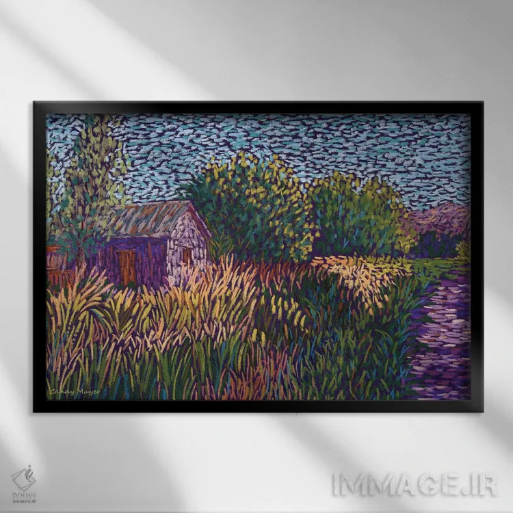 تابلو در امتداد کانال آبیاری اثر کندی مایر - نمای قابدار مشکی