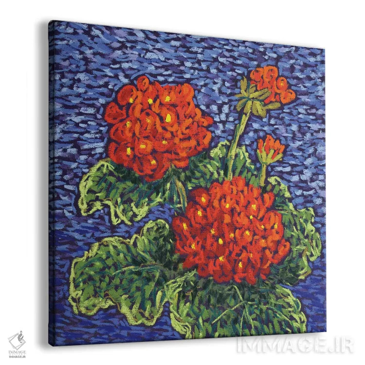 تابلو شمعدانیهای قرمز اثر کندی مایر - نمای پرسپکتیو محصول