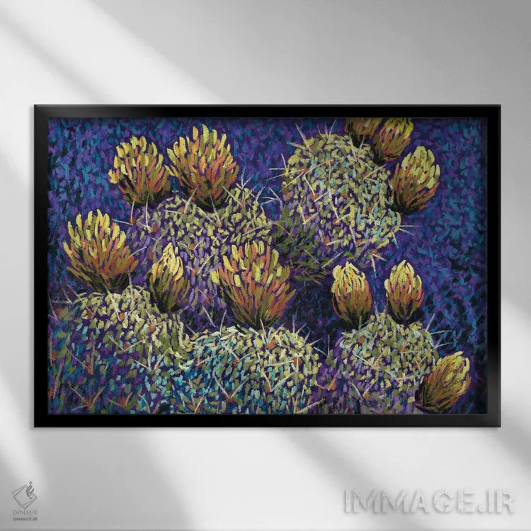 تابلو کاکتوس در دره اثر کندی مایر - نمای قابدار مشکی
