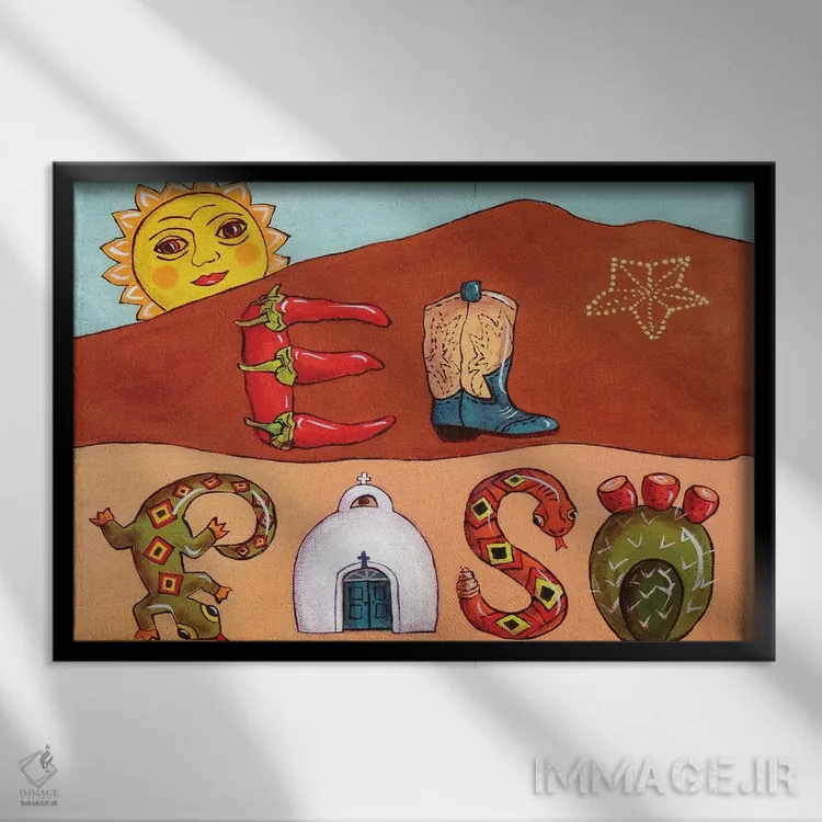 تابلو نامههای بیابانی اثر کندی مایر - نمای قابدار مشکی