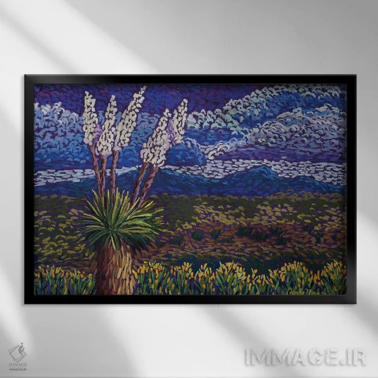 تابلو یوکای صحرایی (گیاه بیابانی) اثر کندی مایر - نمای قابدار مشکی
