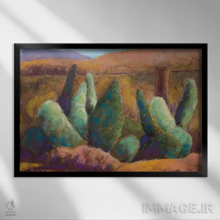 تابلو کاکتوس مرزی اثر کندی مایر - نمای قابدار مشکی