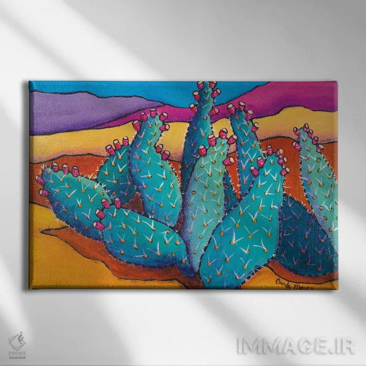 تابلو کاکتوس اثر کندی مایر - نمای روبهرو روی دیوار