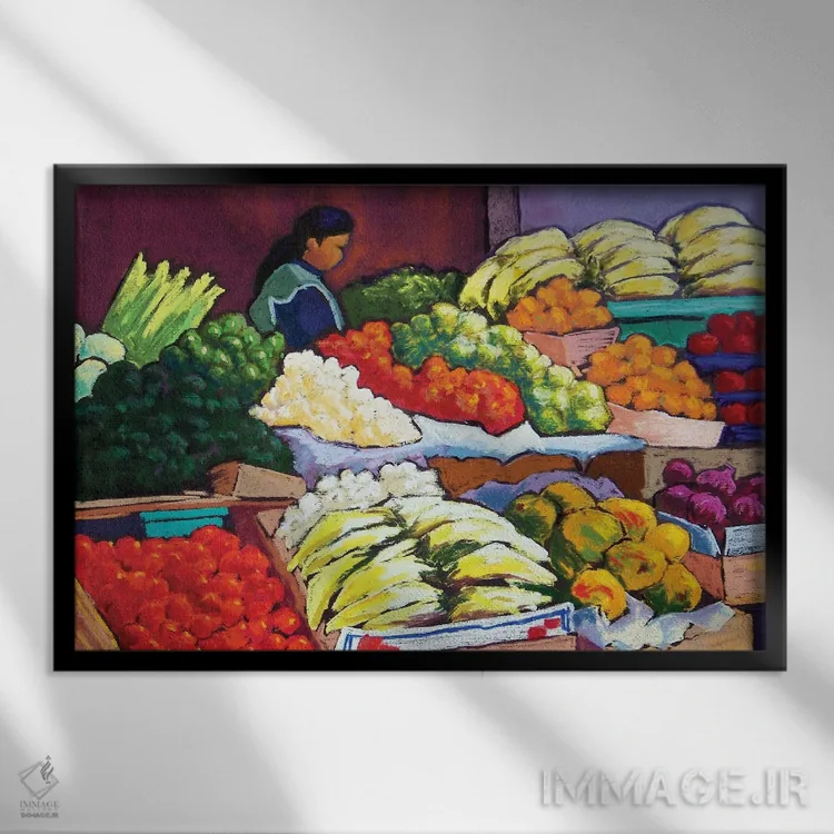 تابلو بازار (اسپانیایی) اثر کندی مایر - نمای قابدار مشکی
