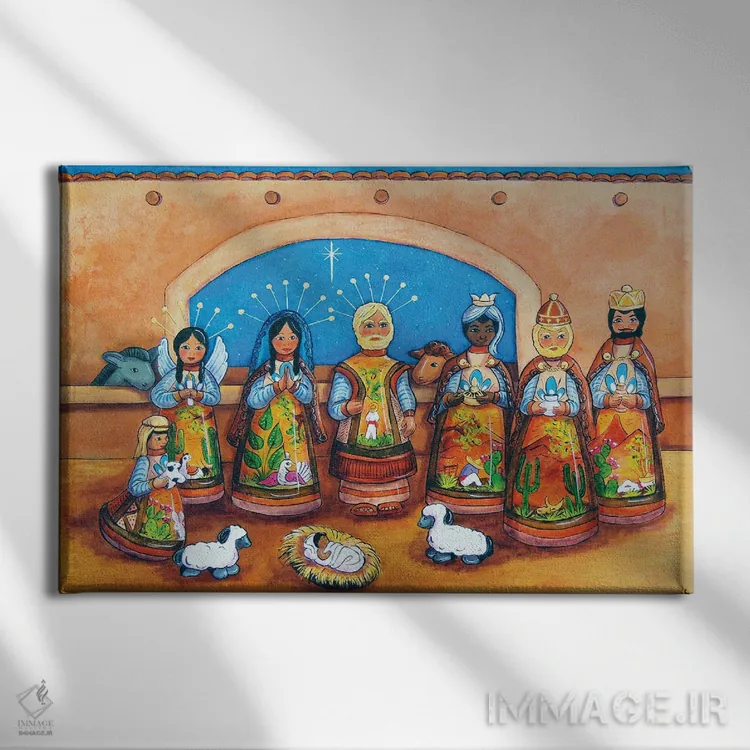 تابلو تولد مسیح (صحنه تولد) اثر کندی مایر - نمای روبهرو روی دیوار