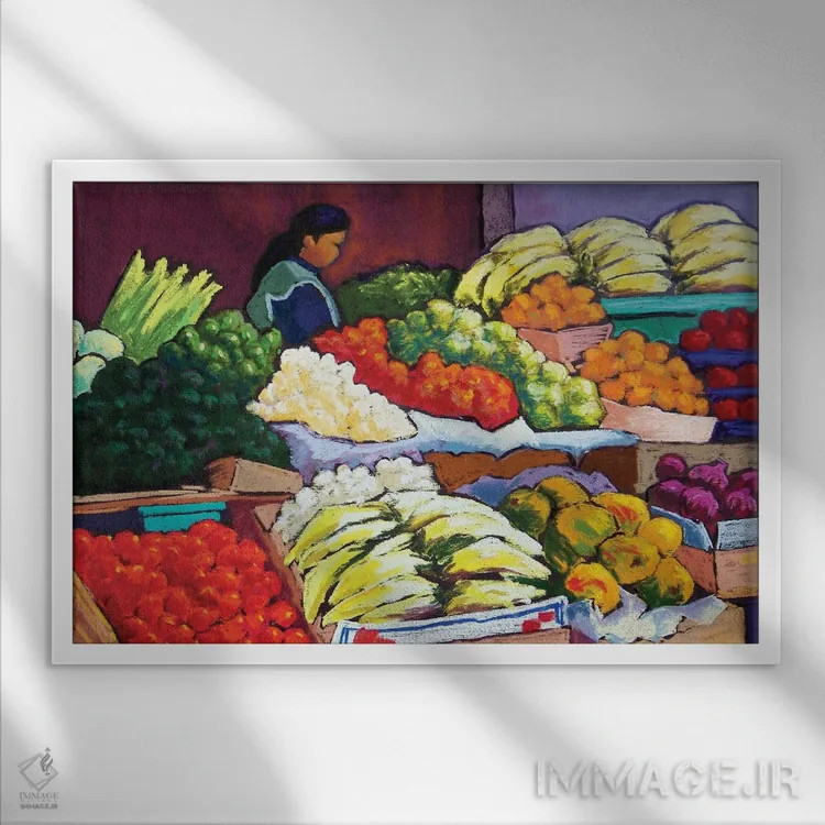 تابلو بازار (اسپانیایی) اثر کندی مایر - نمای قابدار سفید