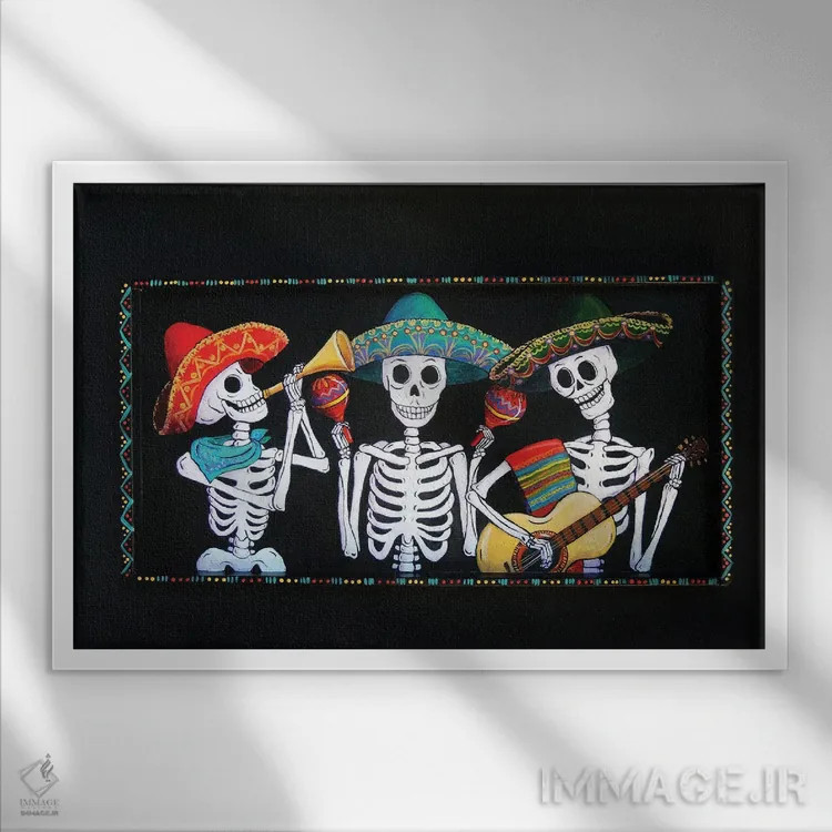 تابلو نوازندگان اثر کندی مایر - نمای قابدار سفید