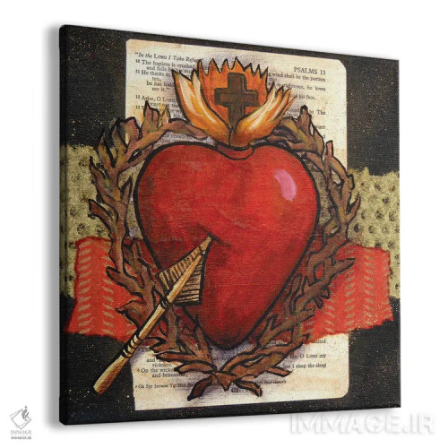 تابلو قلب مقدس با پیکان اثر کندی مایر - نمای پرسپکتیو محصول
