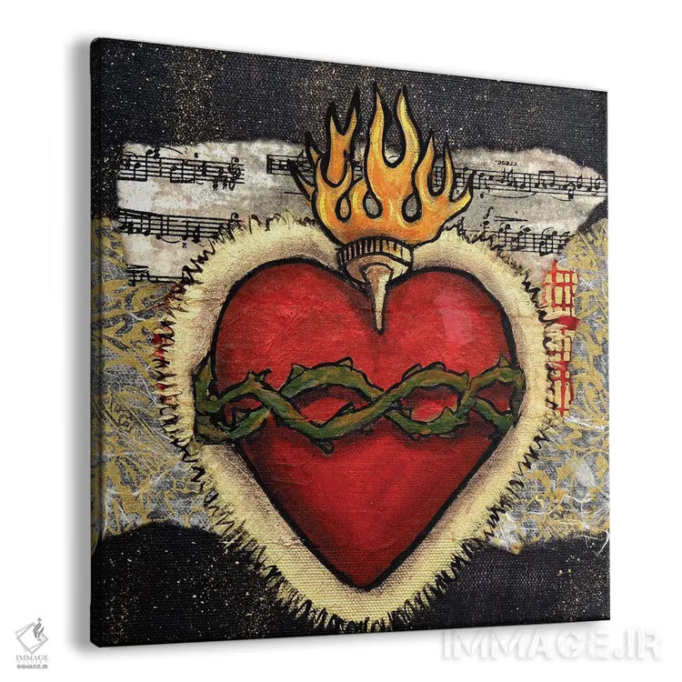 تابلو قلب مقدس با خارها اثر کندی مایر - نمای پرسپکتیو محصول