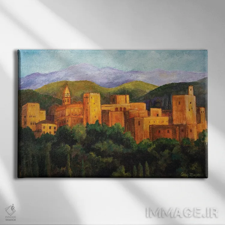 تابلو الحمرا (کاخ اسپانیایی) اثر کندی مایر - نمای روبهرو روی دیوار