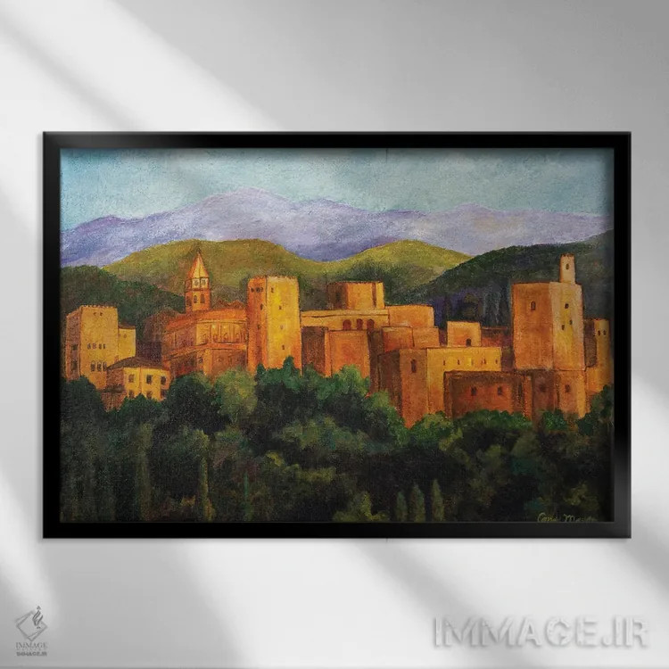 تابلو الحمرا (کاخ اسپانیایی) اثر کندی مایر - نمای قابدار مشکی