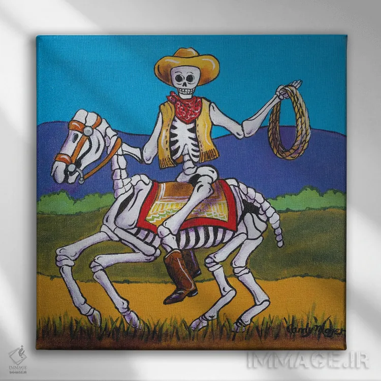 تابلو کابوی غربی اثر کندی مایر - نمای روبهرو روی دیوار