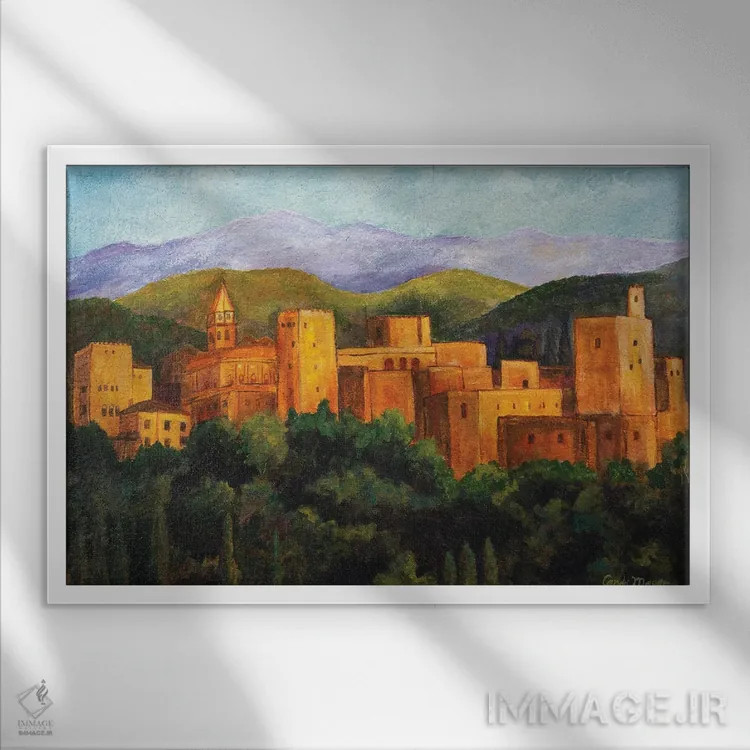 تابلو الحمرا (کاخ اسپانیایی) اثر کندی مایر - نمای قابدار سفید