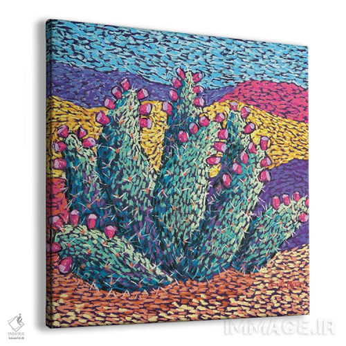 تابلو کاکتوس روشن با رنگ پاستل اثر کندی مایر - نمای پرسپکتیو محصول
