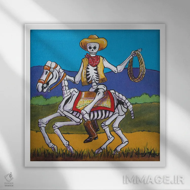 تابلو کابوی غربی اثر کندی مایر - نمای قابدار سفید