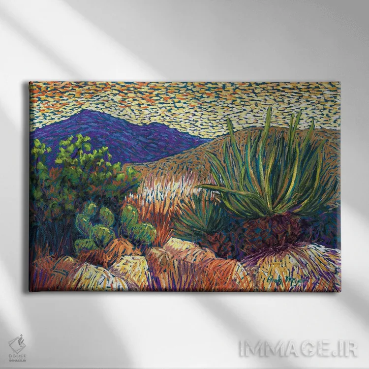 تابلو کاکتوس بیابانی اثر کندی مایر - نمای روبهرو روی دیوار