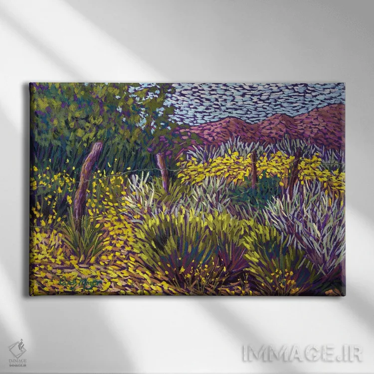 تابلو مزارع زرد اثر کندی مایر - نمای روبهرو روی دیوار